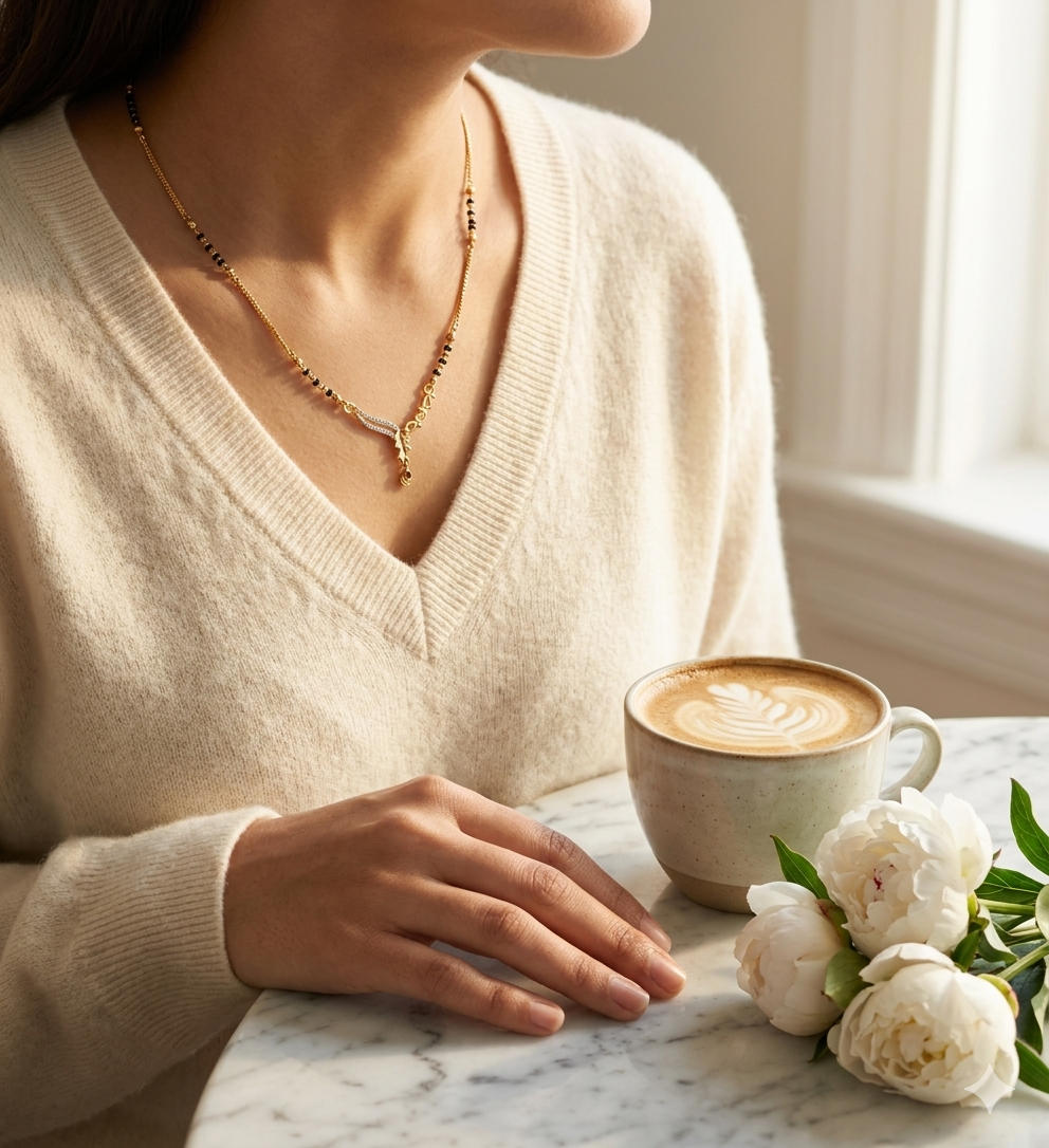 Celeste Ruby Drop Gold-Plated Mangalsutra