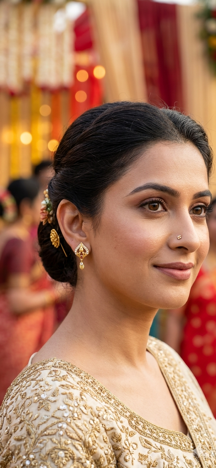 Royal Peacock Gold Drop Earrings
